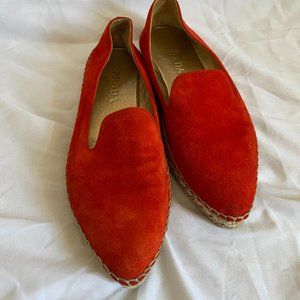 Prada Orange/Red Suede Espadrilles 34.5